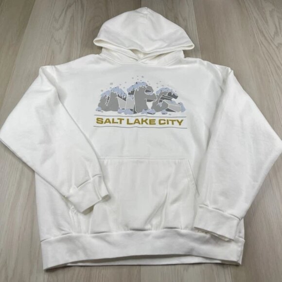 UFC Mens Authentic Fight Week Pullover Hoodie Off White Size XL Salt Lake City - Picture 1 of 11